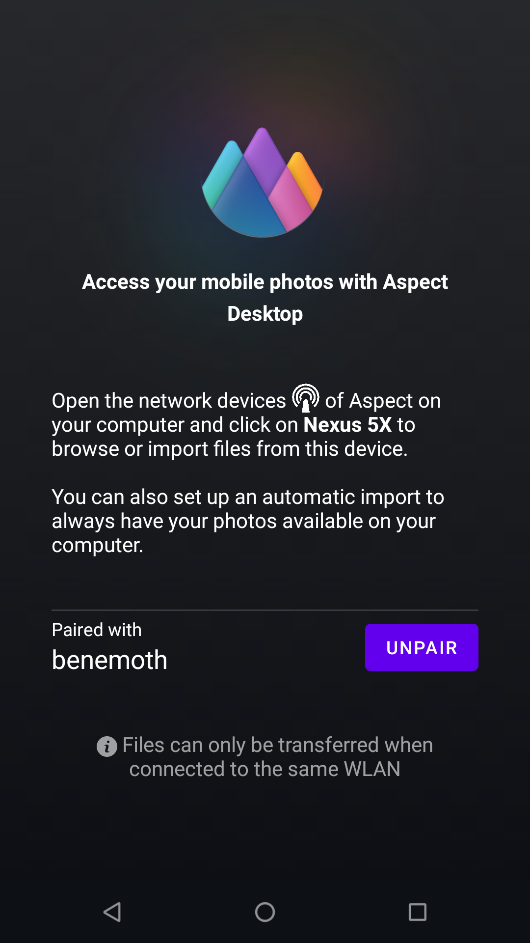 Aspect Sync connected