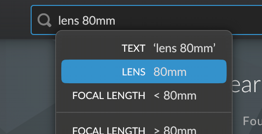 Search bar with lens search expression